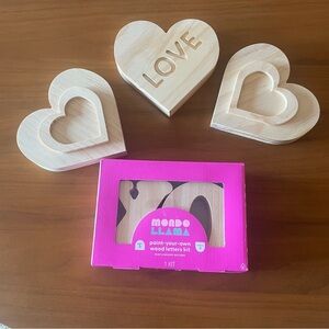 Valentines Mondo Llama Target Wood Love Hearts and XOXO